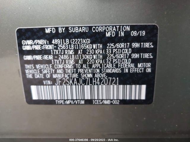 JF2SKAJC7LH420721 Subaru Forester Premium