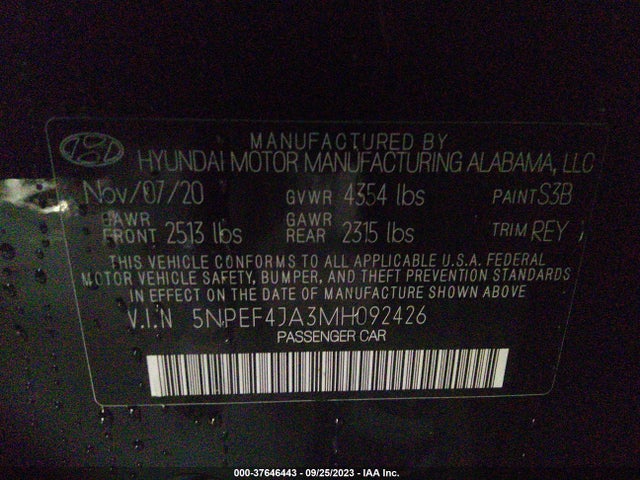 Hyundai SONATA SEL 2021 5NPEF4JA3MH092426 Image 9