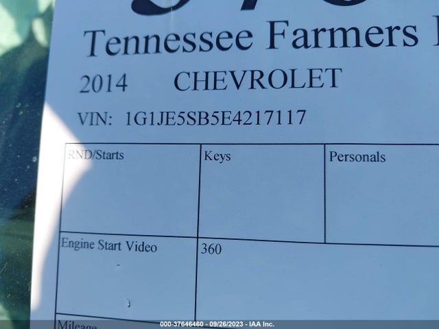 Chevrolet Sonic Ltz Auto 2014 1G1JE5SB5E4217117 Image 9