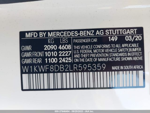 W1KWF8DB2LR595359 Mercedes-Benz C-class C 300