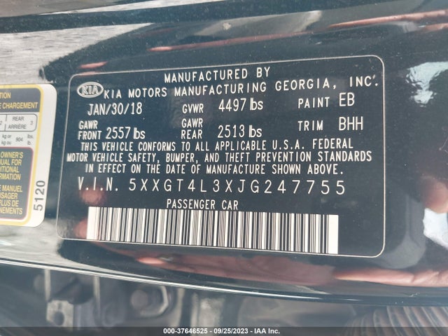KIA Optima Lx 2018 5XXGT4L3XJG247755 Image 9