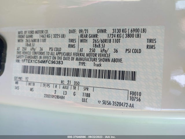Ford F-150 Xlt 2021 1FTEX1C54MFC96383 Image 9