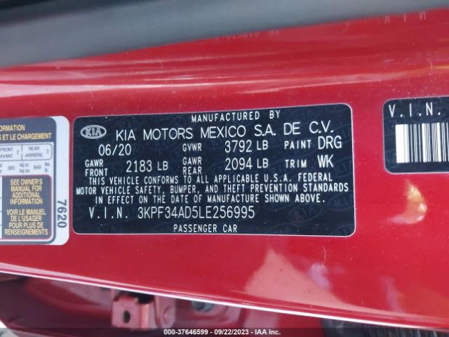 3KPF34AD5LE256995 KIA Forte Gt-line