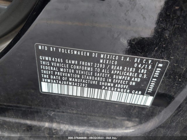 3VW3A7AJ8FM342292 Volkswagen Jetta 2.0l Tdi S