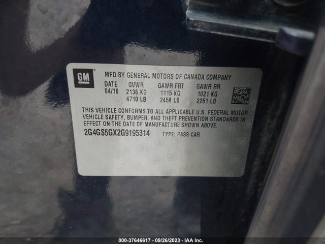 2G4GS5GX2G9195314 Buick Regal Turbo Premium Ii