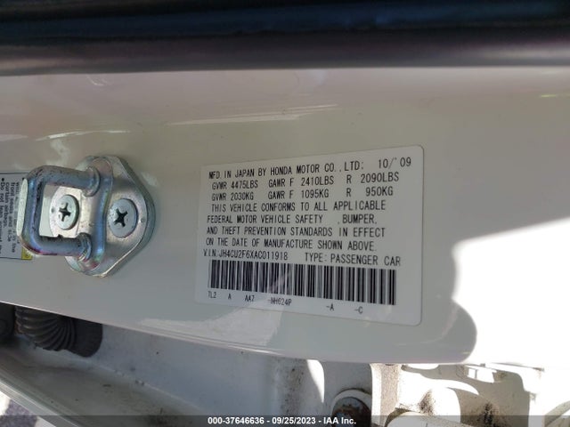 2010 ACURA TSX VIN: JH4CU2F6XAC011918