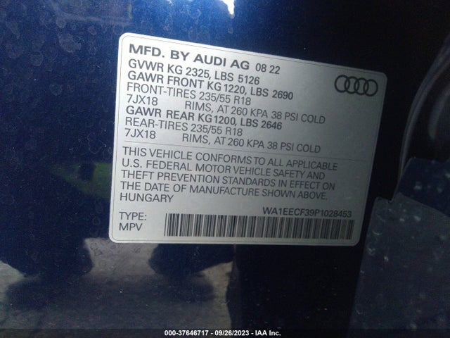 WA1EECF39P1028453 Audi Q3 S Line Premium Plus