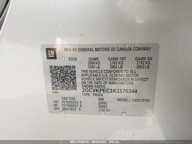 Chevrolet Silverado 1500 Ld Lt 2019 2GCVKPEC1K1175344 Image 9