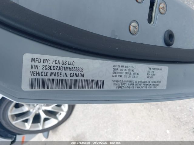 2C3CDZJG1MH668302 Dodge Challenger Gt