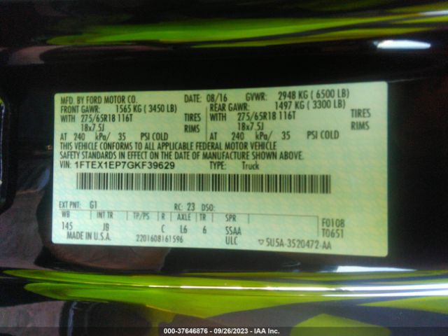 1FTEX1EP7GKF39629 Ford F-150 Xlt/xl/lariat