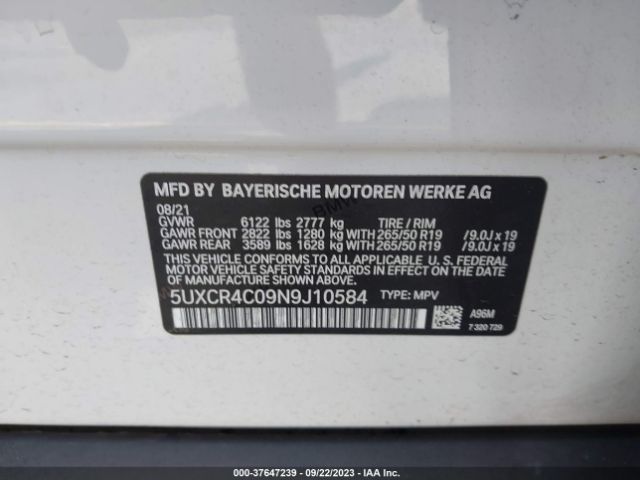 5UXCR4C09N9J10584 BMW X5 Sdrive40i