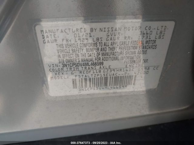 3N1CP5DV4ML466599 Nissan KICKS SR
