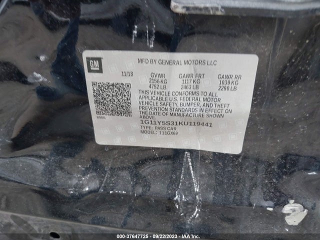 Chevrolet IMPALA LS 2019 1G11Y5S31KU119441 Image 9