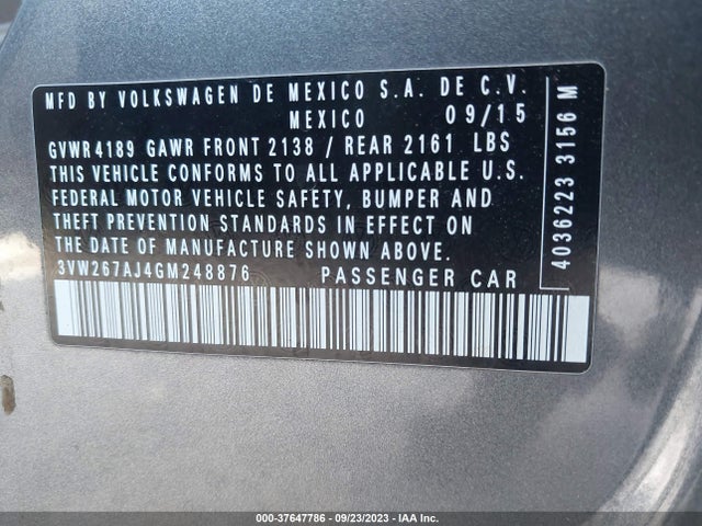 3VW267AJ4GM248876 Volkswagen Jetta Sedan 1.4t S