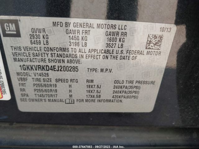 1GKKVRKD4EJ200285 GMC ACADIA SLT