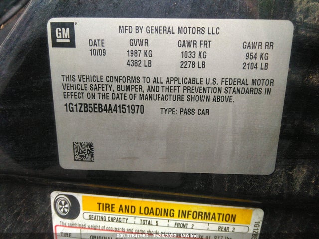 2010 CHEVROLET MALIBU LS VIN: 1G1ZB5EB4A4151970