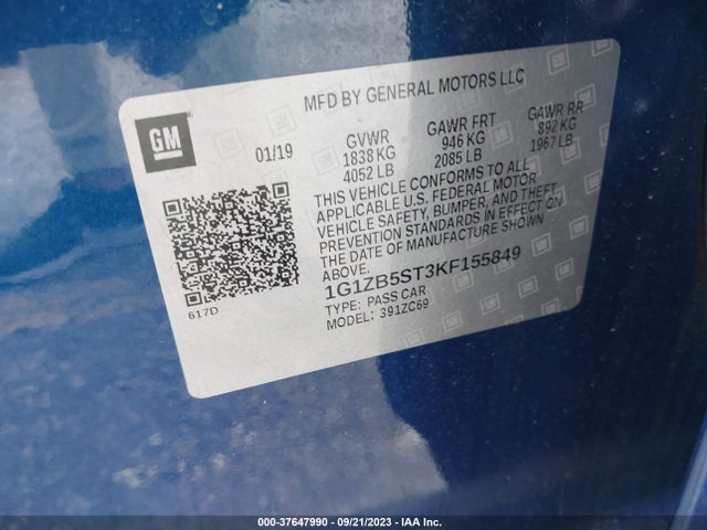 Chevrolet MALIBU LS 2019 1G1ZB5ST3KF155849 Image 9