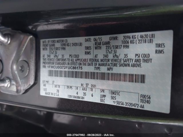 1FMCU0G72FUC86175 Ford ESCAPE SE