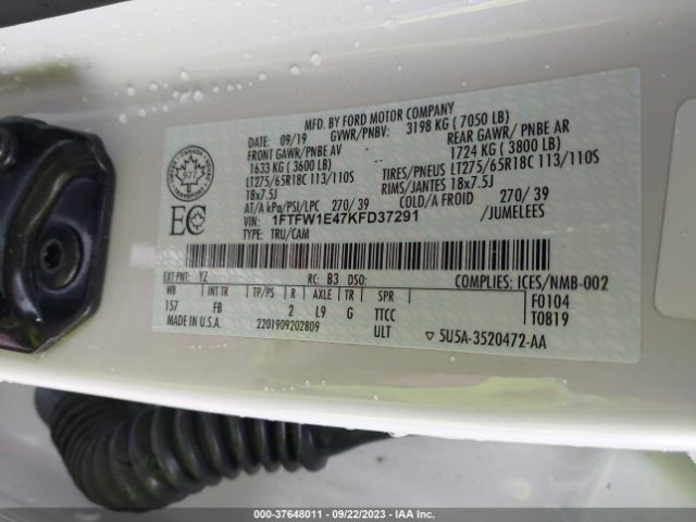 1FTFW1E47KFD37291 Ford F-150 Xl/xlt/lariat