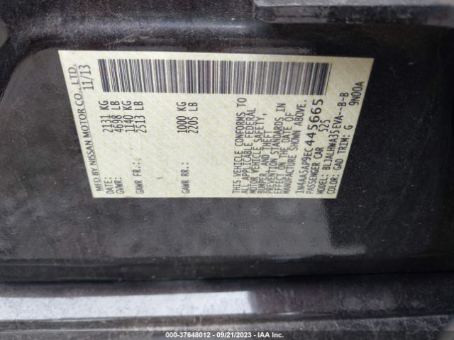 1N4AA5AP9EC445665 Nissan Maxima 3.5 Sv W/premium Pkg