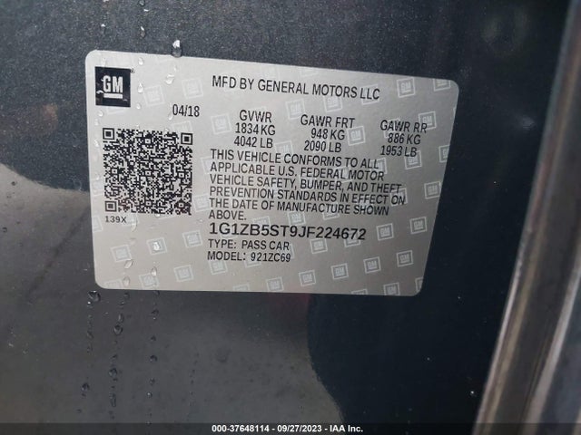 Chevrolet Malibu 1ls 2018 1G1ZB5ST9JF224672 Image 9
