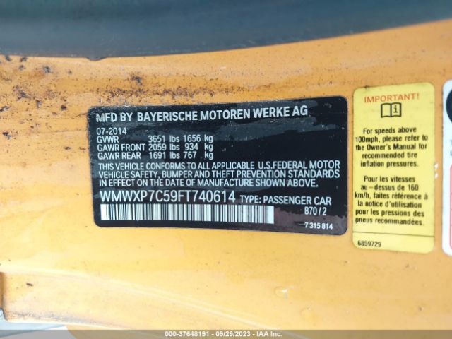 2015 MINI HARDTOP WMWXP7C59FT740614 Photo 8