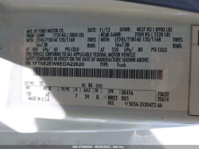 1FTNE2EW6EDA22620 Ford Econoline Cargo Van Commercial/recreational