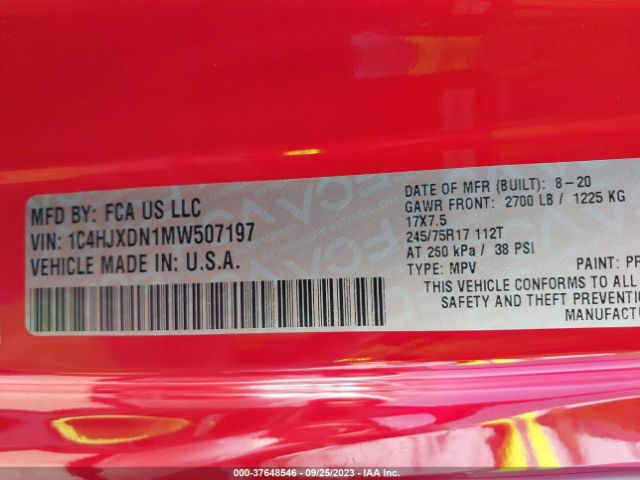 1C4HJXDN1MW507197 Jeep Wrangler Unlimited Sport S