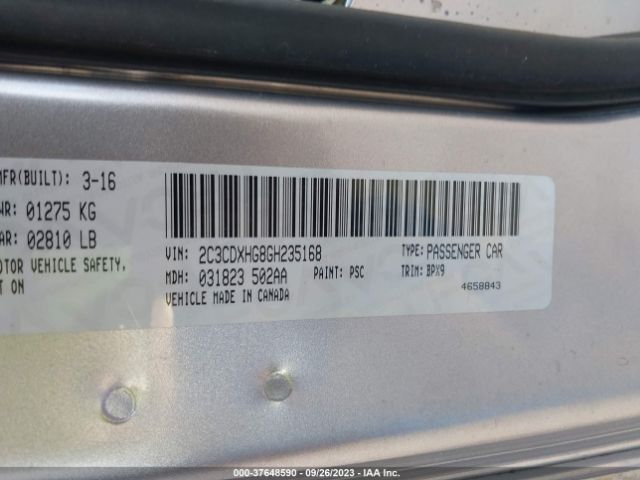 2C3CDXHG8GH235168 Dodge Charger Sxt