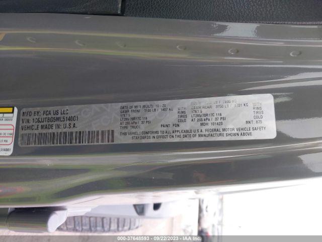 1C6JJTBG5ML514001 Jeep Gladiator Rubicon