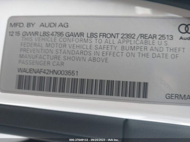 2017 AUDI A4 WAUENAF42HN003551 Photo 8