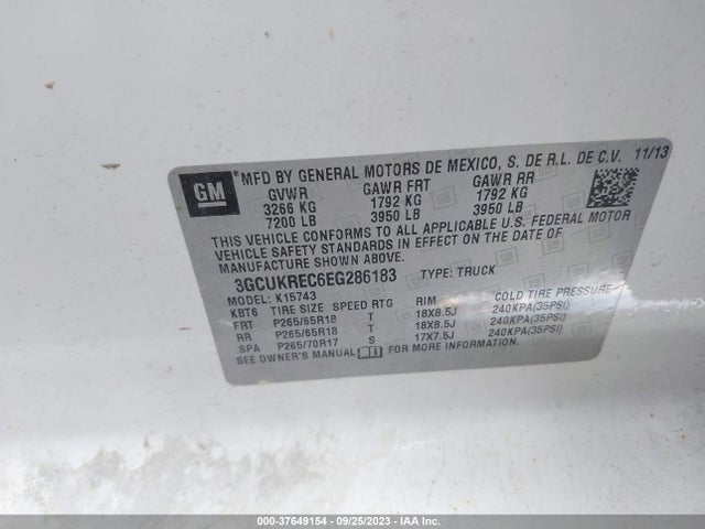 Chevrolet Silverado 1500 2lt 2014 3GCUKREC6EG286183 Image 9