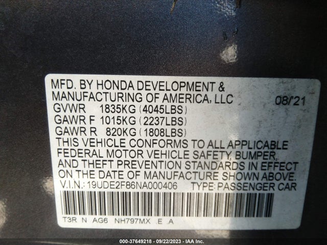 Acura Ilx Package 2022 19UDE2F86NA000406 Image 9
