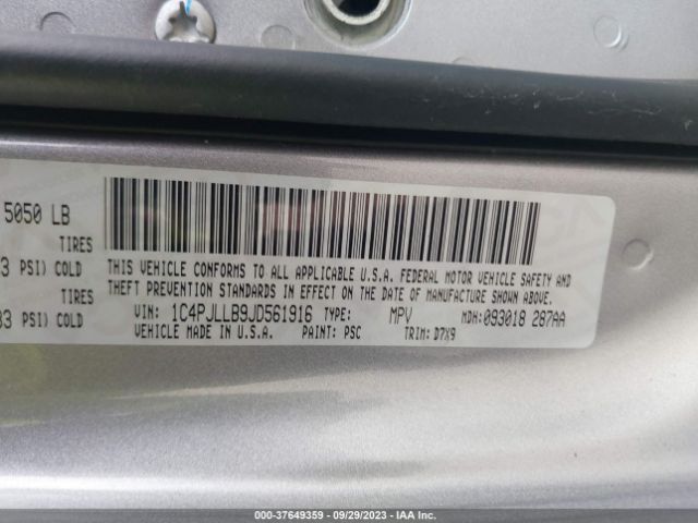 1C4PJLLB9JD561916 Jeep Cherokee Latitude Plus