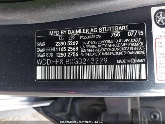 WDDHF8JB0GB243229 Mercedes-Benz E-class E 350