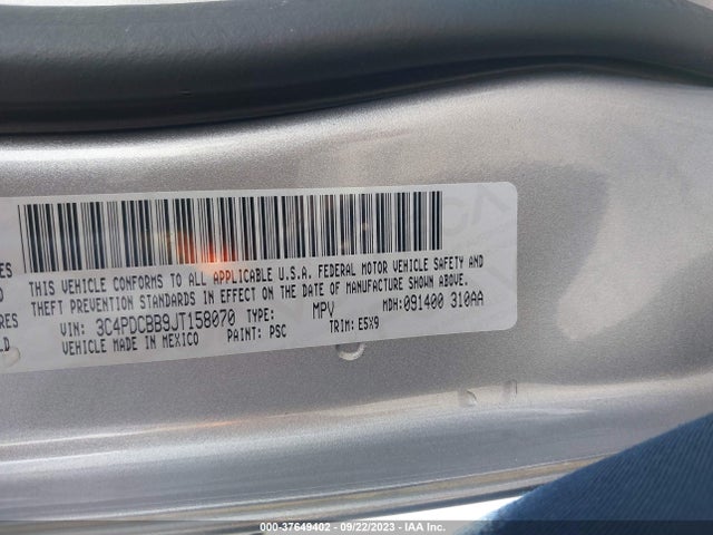 Dodge Journey Sxt 2018 3C4PDCBB9JT158070 Image 9