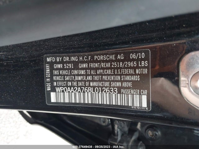 2011 PORSCHE PANAMERA WP0AA2A76BL012633 Photo 8