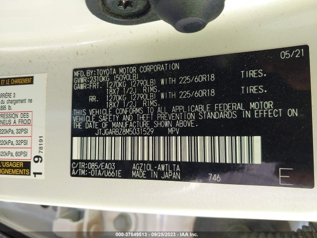 JTJGARBZ8M5031529 Lexus Nx Nx 300