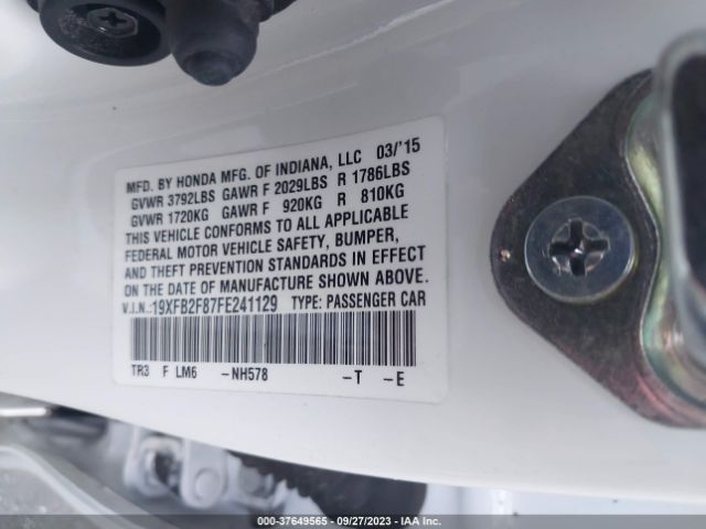 19XFB2F87FE241129 Honda Civic Sedan Ex