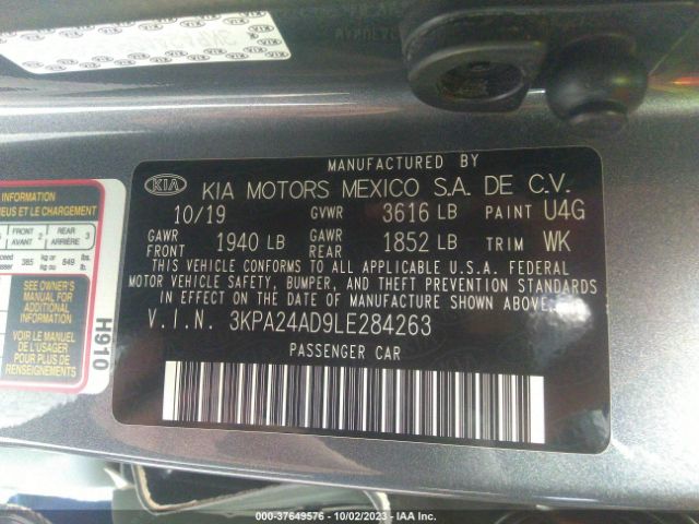3KPA24AD9LE284263 KIA RIO S