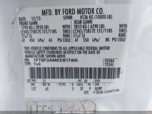 1FTBF2A68EEB17406 Ford Super Duty F-250 Srw Xl/xlt