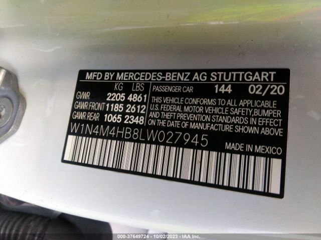 W1N4M4HB8LW027945 Mercedes-Benz Glb Glb 250