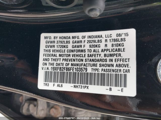 19XFB2F86FE103579 Honda Civic Sedan Ex