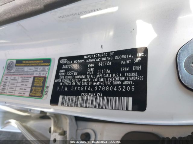 5XXGT4L37GG045206 KIA Optima Lx