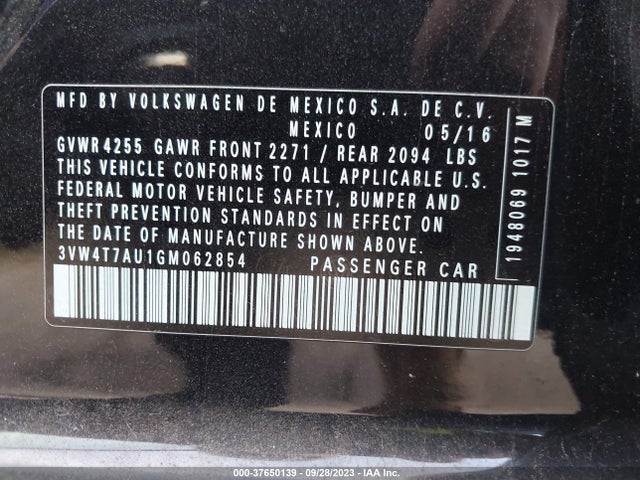 3VW4T7AU1GM062854 Volkswagen GOLF GTI S