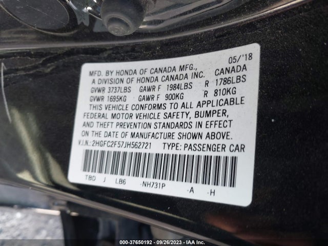Honda Civic Sedan Lx 2018 2HGFC2F57JH562721 Image 9