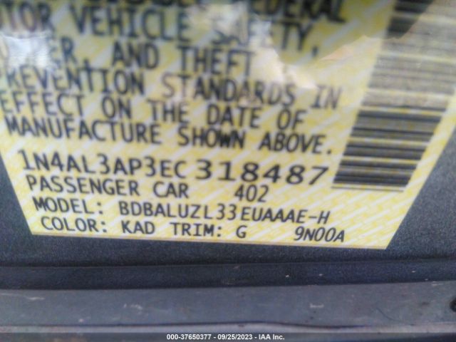 1N4AL3AP3EC318487 Nissan Altima 2.5 Sv
