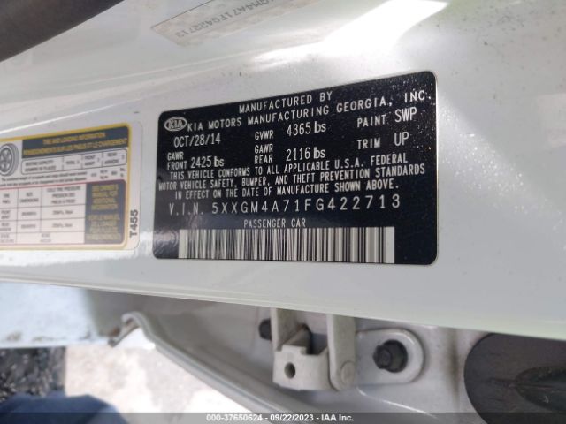 5XXGM4A71FG422713 KIA Optima Lx