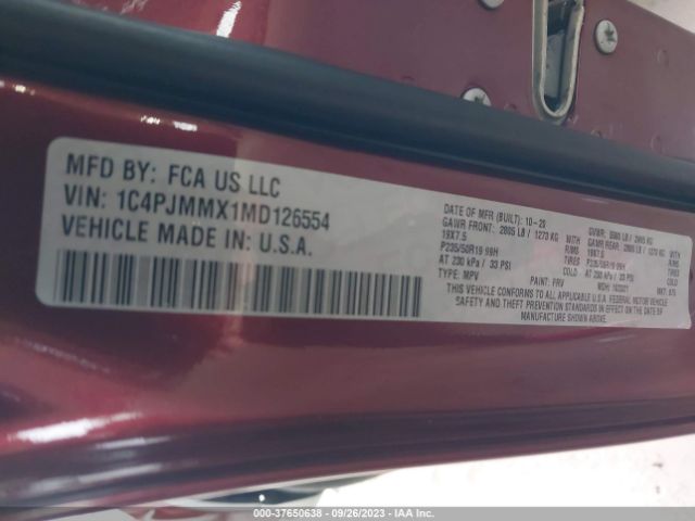 1C4PJMMX1MD126554 Jeep Cherokee 80th Anniversary