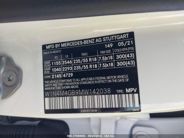 W1N4M4GB9MW142038 Mercedes-Benz Glb Glb 250